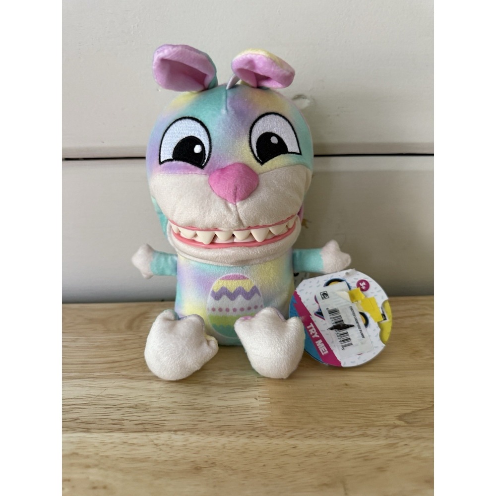 Chatter Chompers 6.5" Interactive Easter Bunny Plush Toy w/ Funny Sound Effects